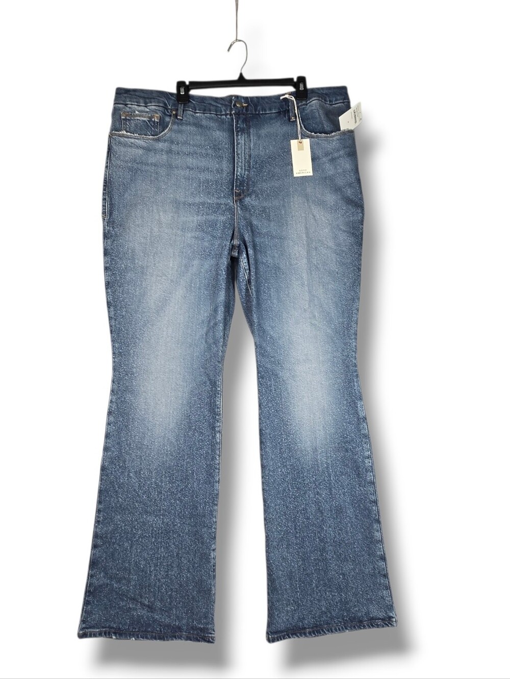 Good American Classic Slim Bootcut High Rise Stretch Denim 35" Inseam sz 20 NEW